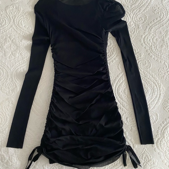 Mesh Black Mini Dress - Picture 2 of 3